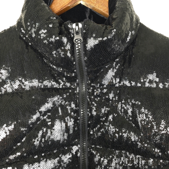 Ciao Milano 1969 CM Black Sequin Puffer Jacket – Size L - Picture 13 of 17
